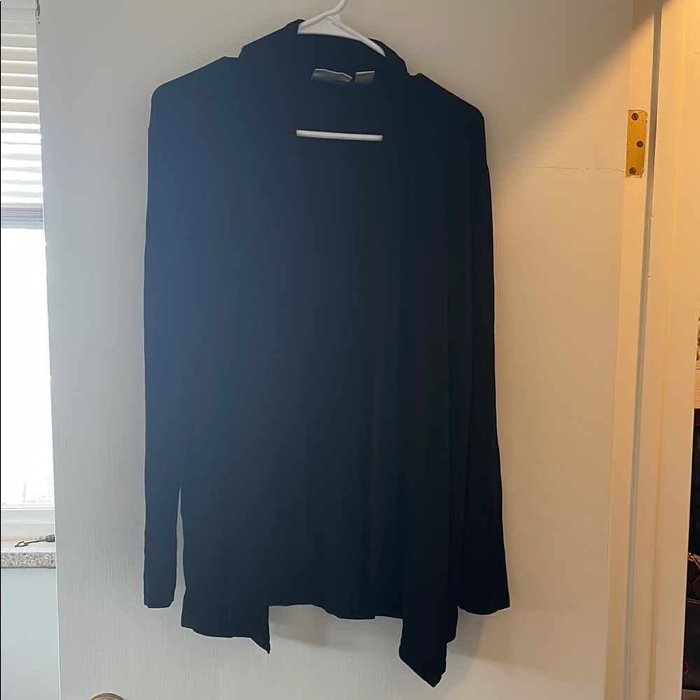 Black Open Front Cardigan